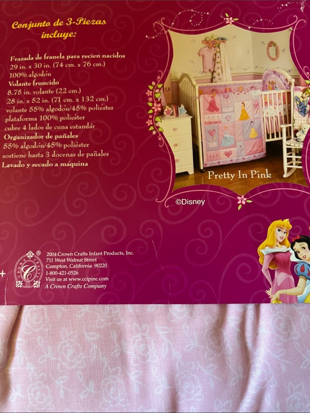 Blanket, diaper stacker, dust ruffle Disney Princess 3 piece new set